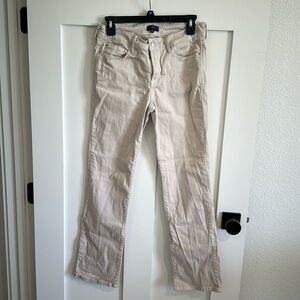 NYDJ Women's Size 4 Petite Straight Leg light khaki Denim Jeans Coastal Casual